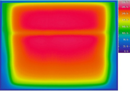 サンラメラの発熱パネルサーモ画像